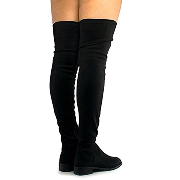 Last Pair ‼️ Black Stretchy Over The Knee Boots - Picture 3 of 7
